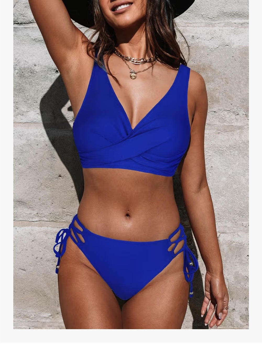 CUPSHE Women's Bikini Swimsuit Front Cross Lace Up Two Piece .
Size M